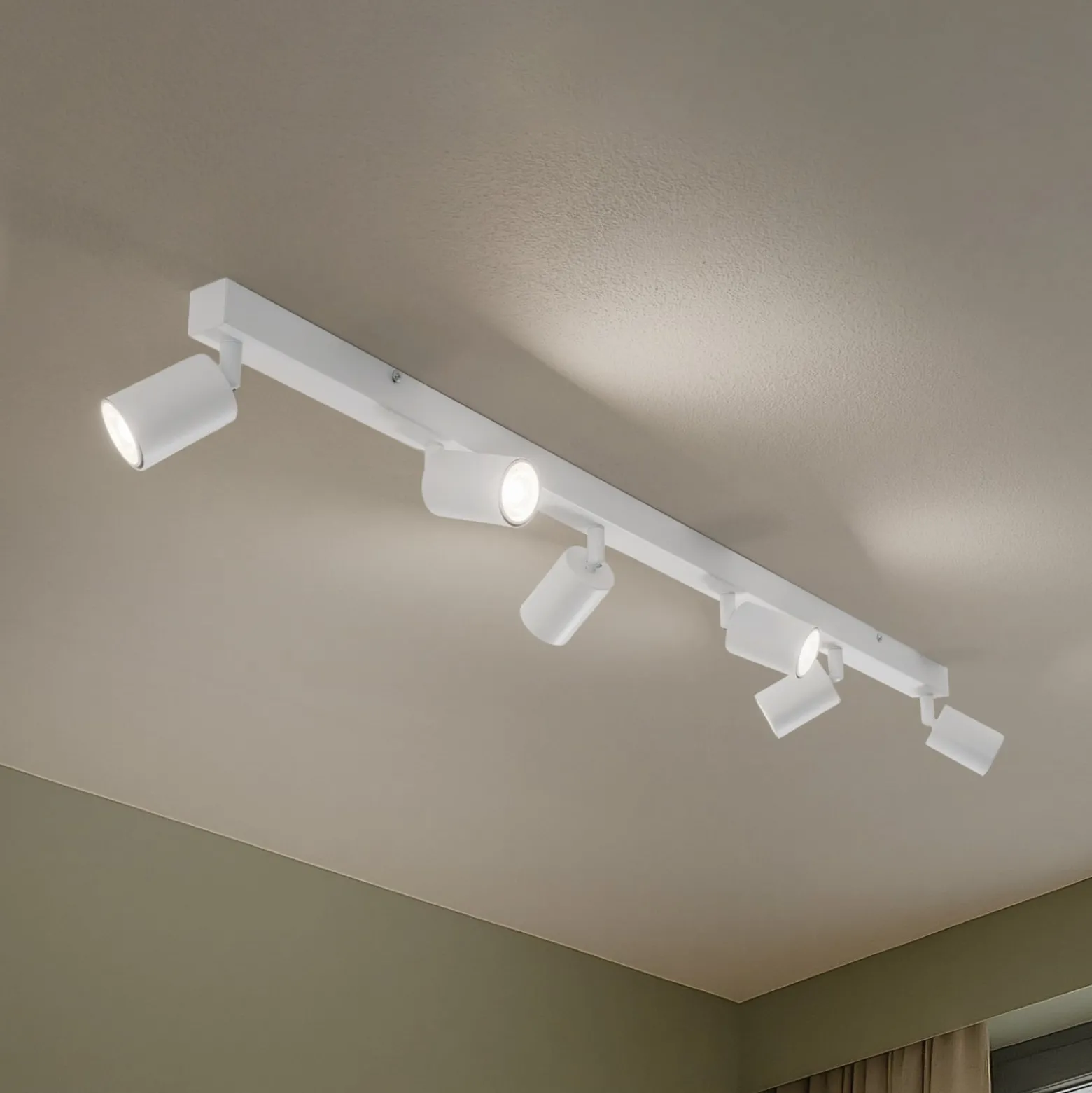 Deckenstrahler NEX, weiß, 127 cm, 6-flg., Metall, GU10