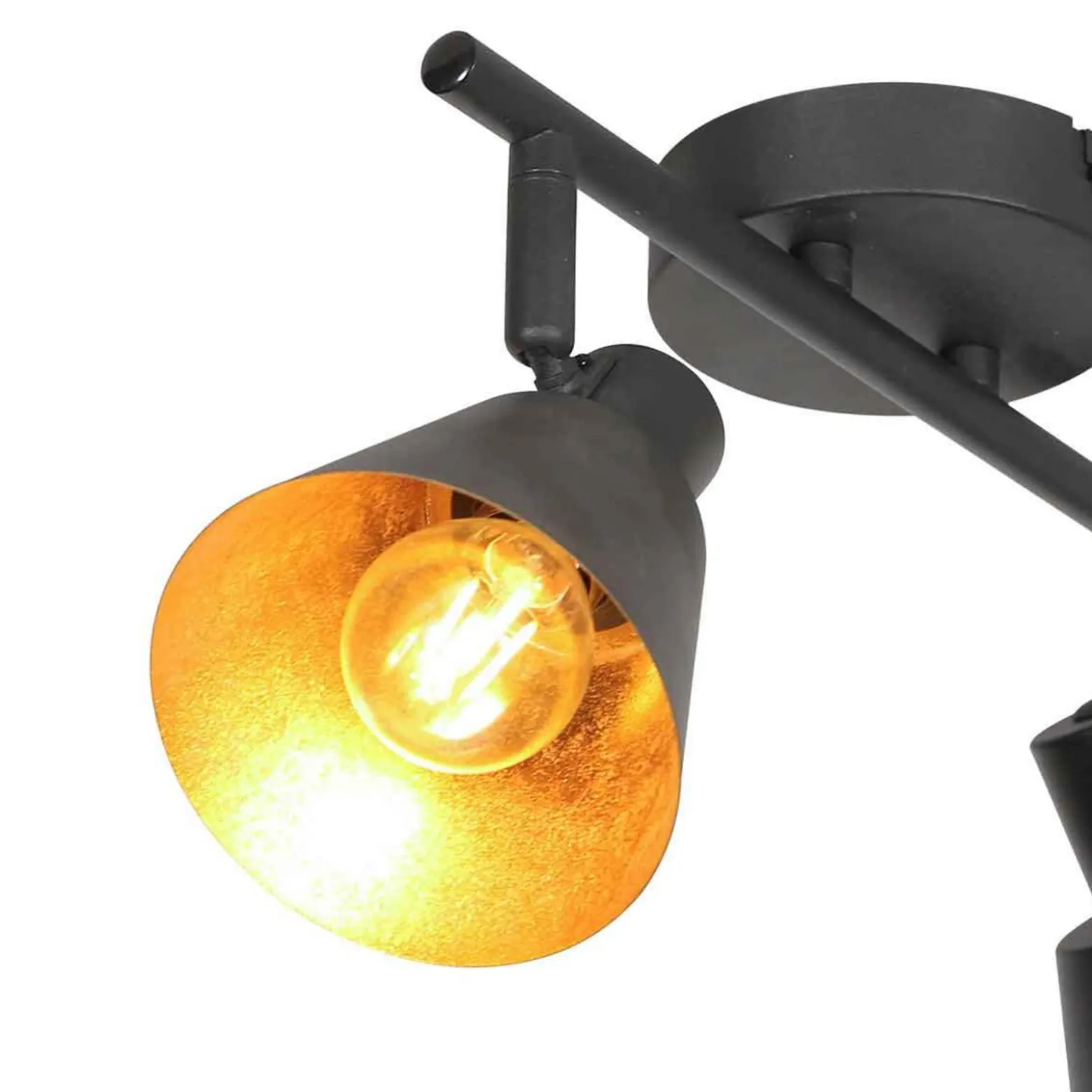 Deckenstrahler Oeroe, 2-flammig, schwarz, Metall, E14