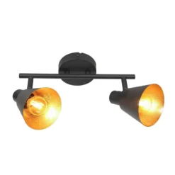Deckenstrahler Oeroe, 2-flammig, schwarz, Metall, E14