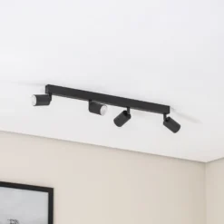 Deckenstrahler Top, schwarz, 83 cm, 4-flg., Metall, GU10
