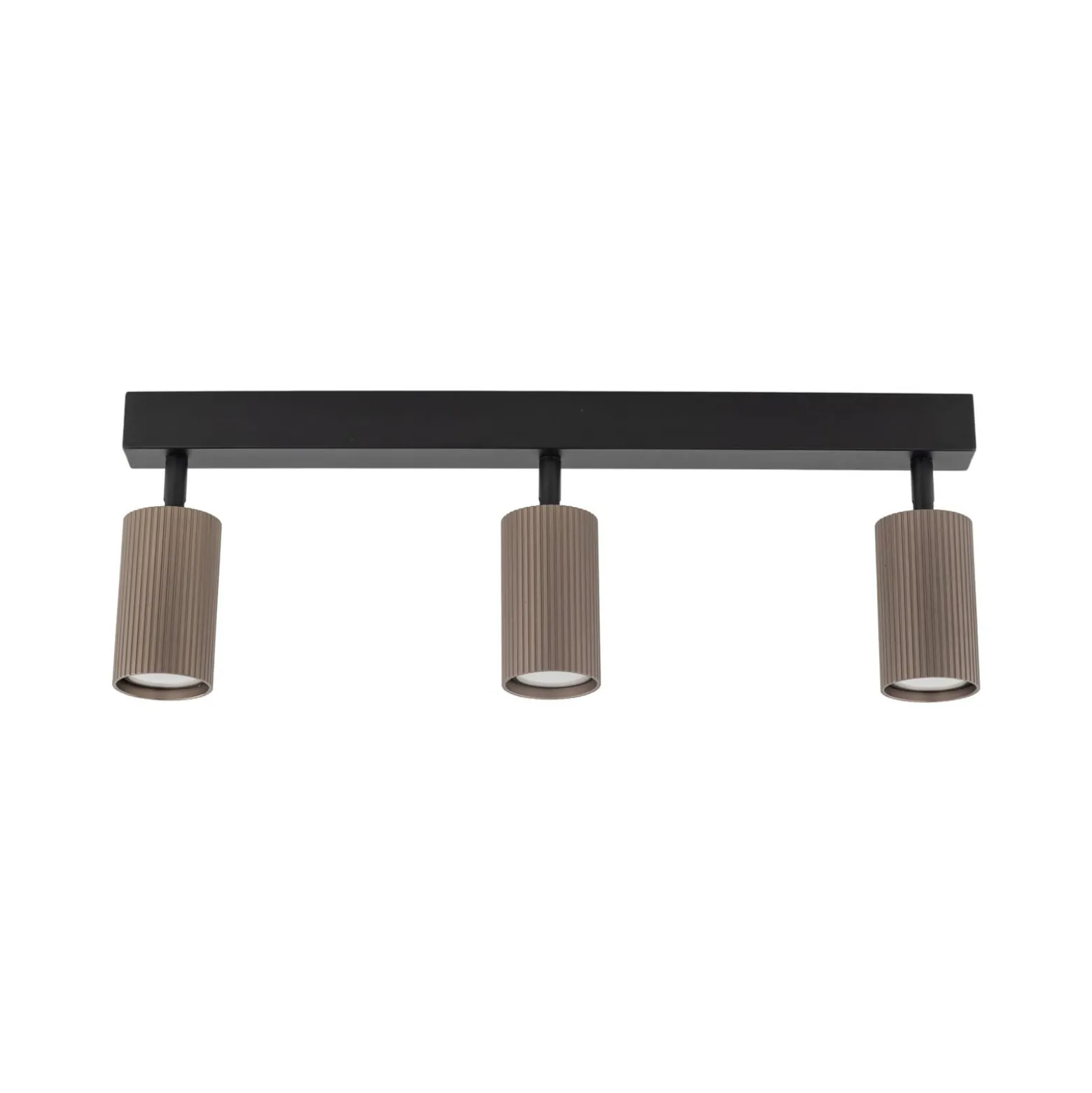Deckenstrahler Tune, 3-flammig, braun, Metall, Länge 66 cm