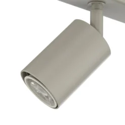 Deckenstrahler Zoom, 4-flammig, grau-beige, Stahl, GU10