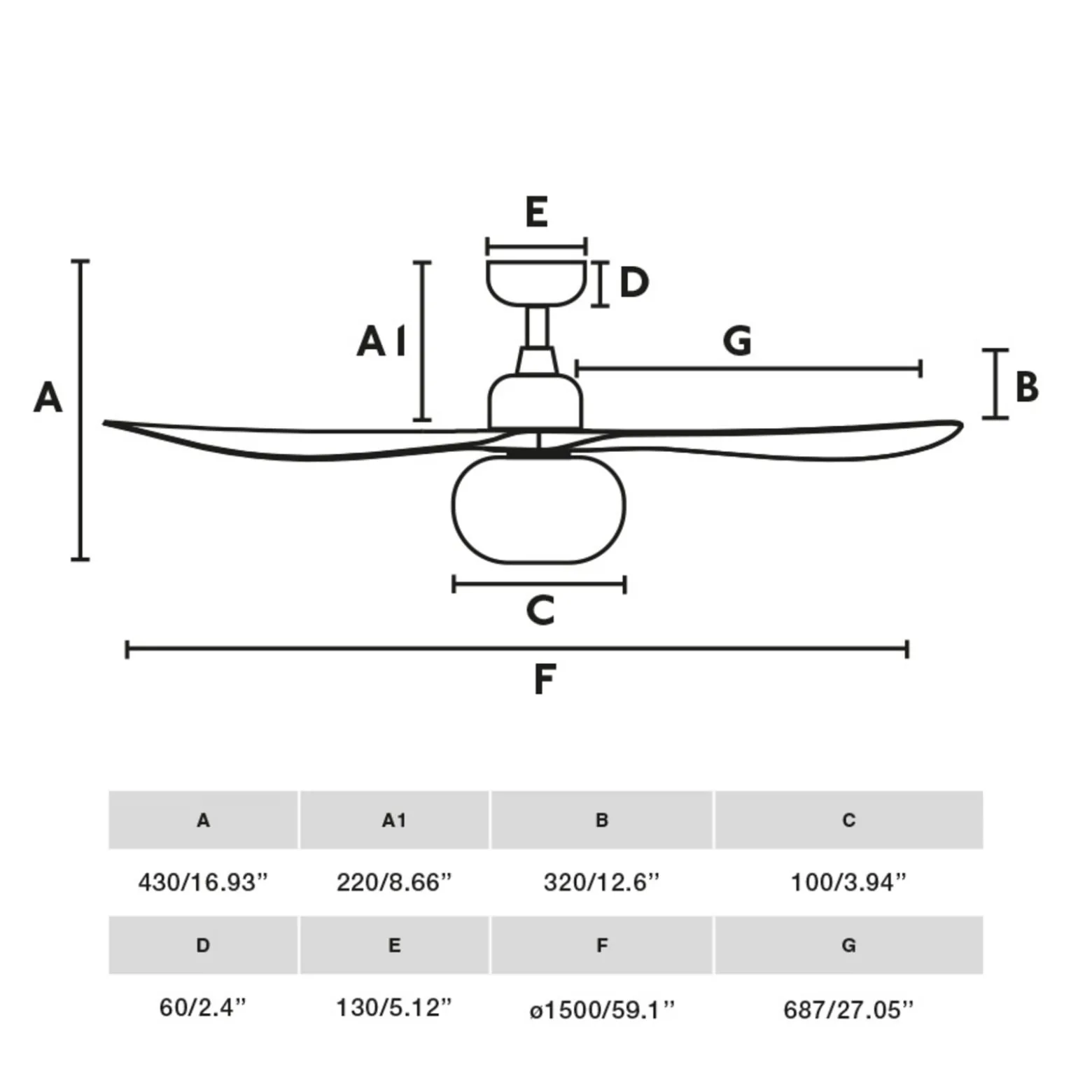 Deckenventilator mit Licht Outwood, weiß, DC, leise, Ø150cm