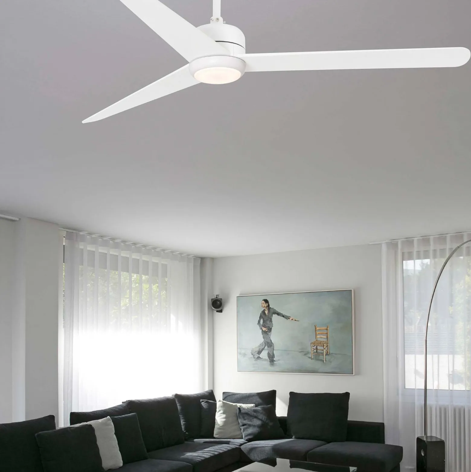 Deckenventilator Nu mit LED-Beleuchtung, weiß