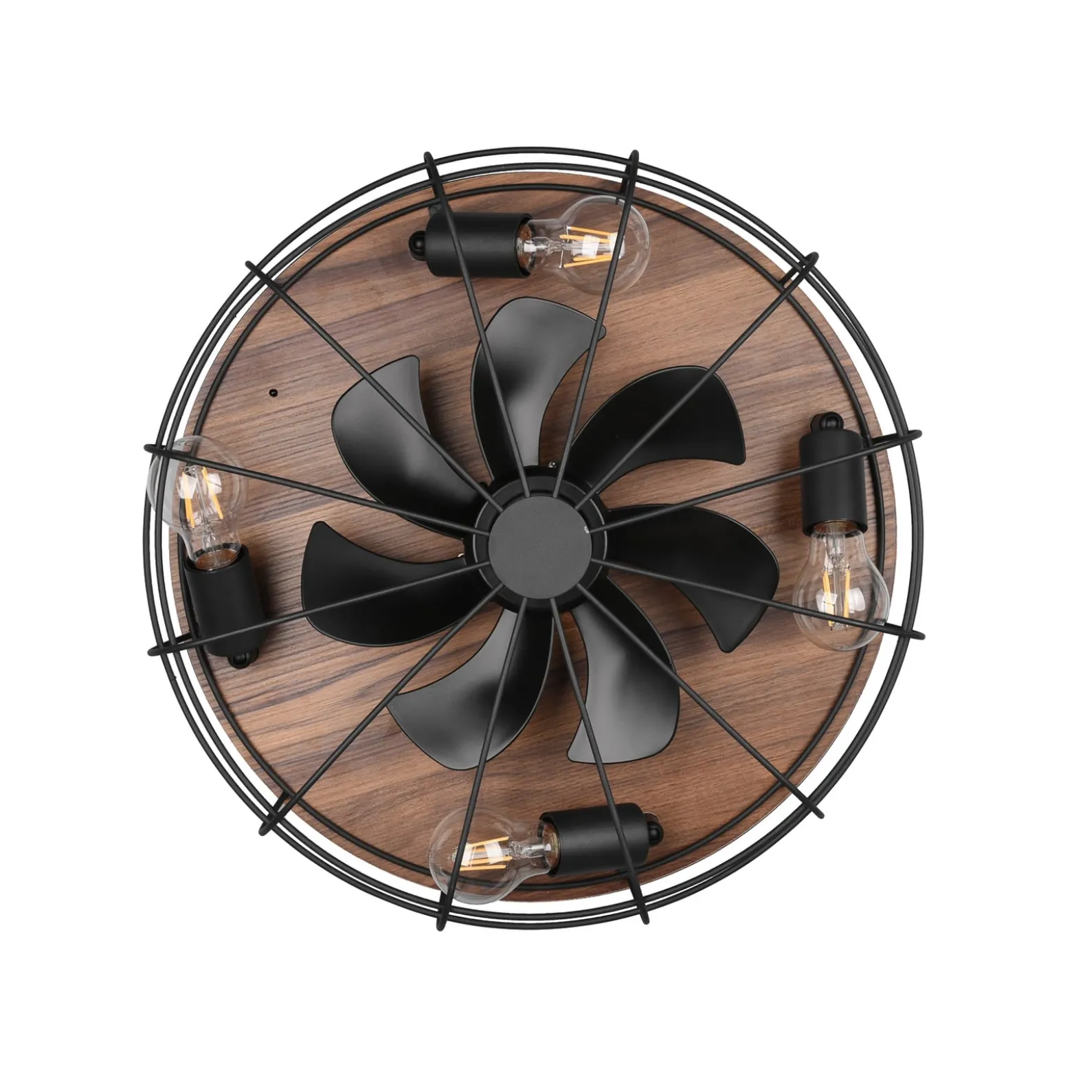 Deckenventilator Trondheim, Remote, 4xE27, holz