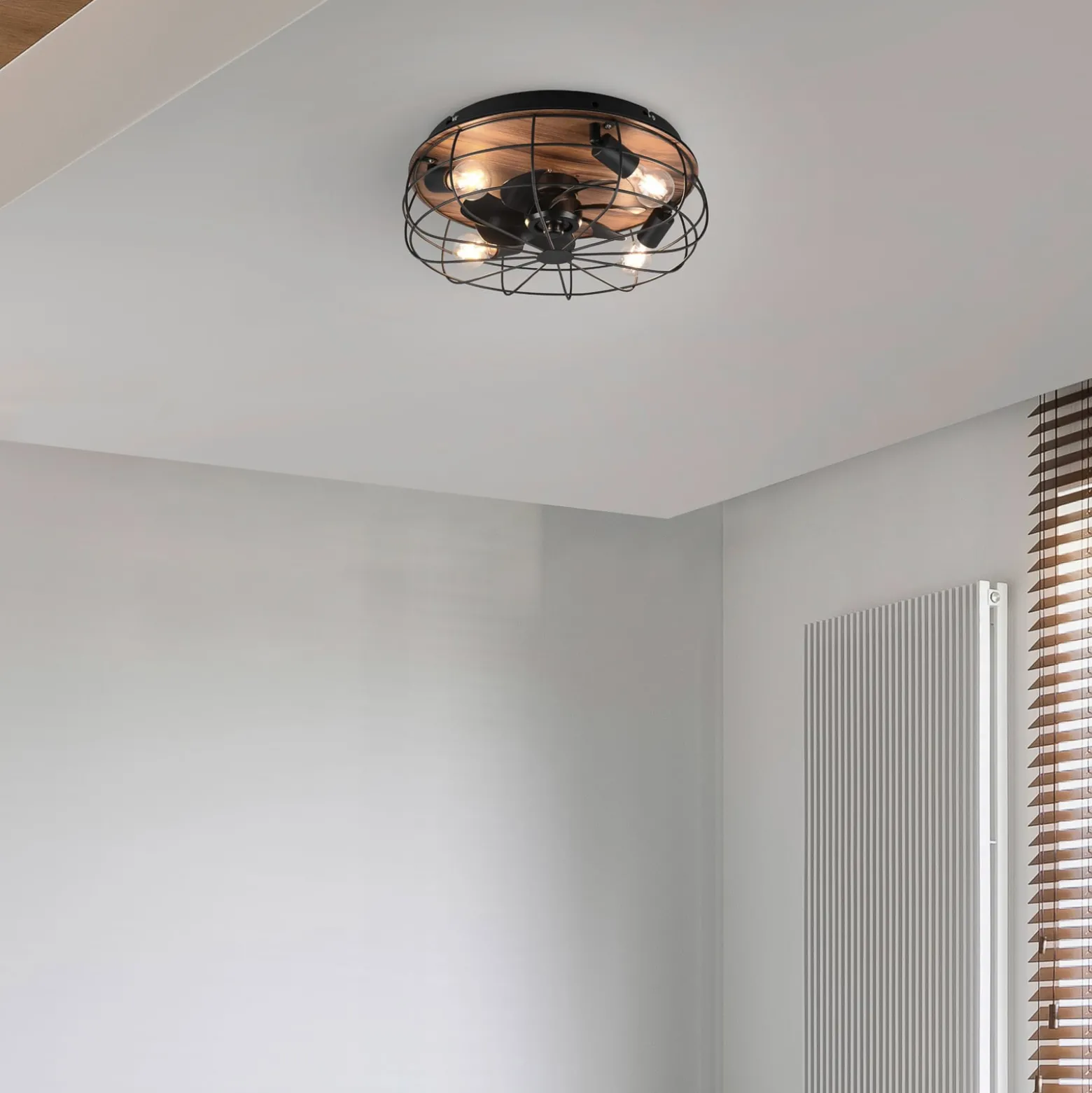 Deckenventilator Trondheim, Remote, 4xE27, holz