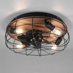 Deckenventilator Trondheim, Remote, 4xE27, holz
