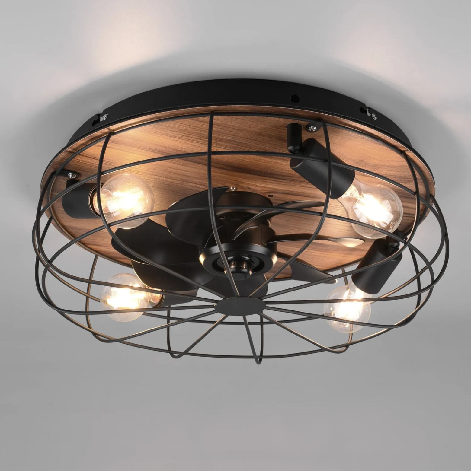 Deckenventilator Trondheim, Remote, 4xE27, holz