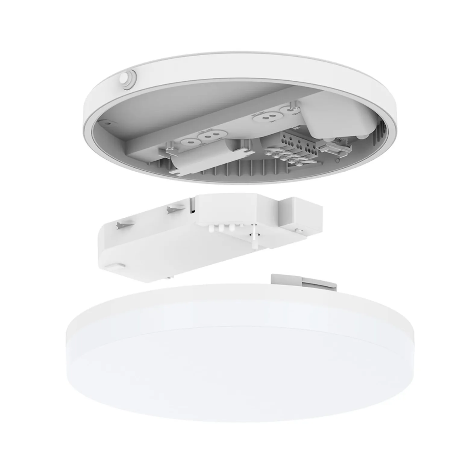 DOTLUX LED-Deckenlampe SURFACE, Ø 25 cm, weiß, PC, CCT, IP54