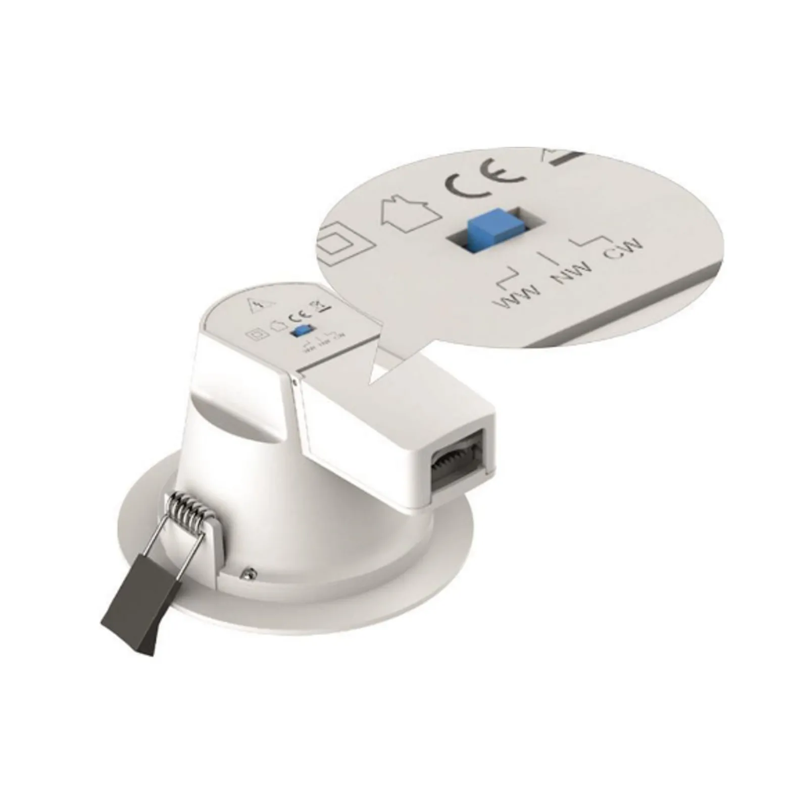 DOTLUX LED-Einbaudownlight CIRCLEugr, 6 W, Ø 11 cm, CCT
