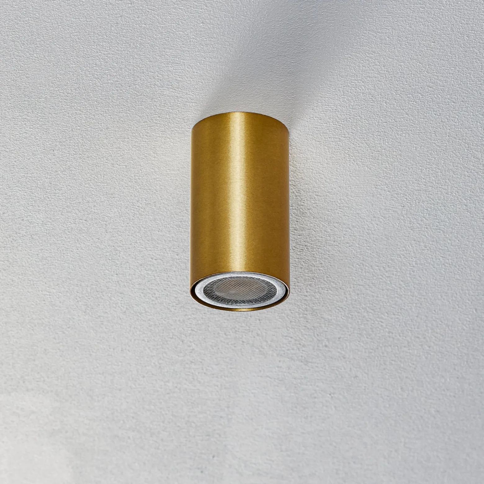 Downlight Eye S in Zylinderform, messing