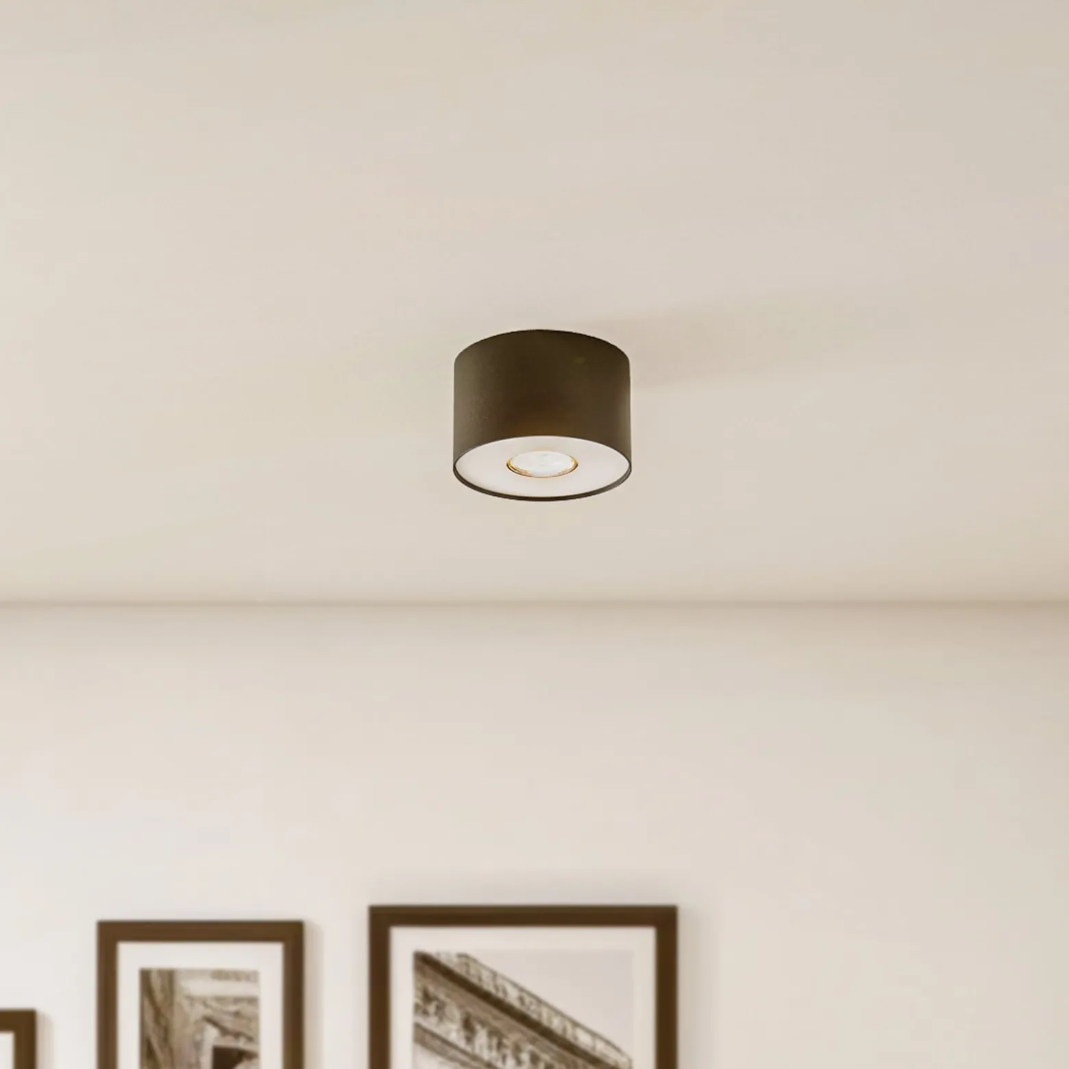 Downlight Point S, schwarz/weiß/schwarz