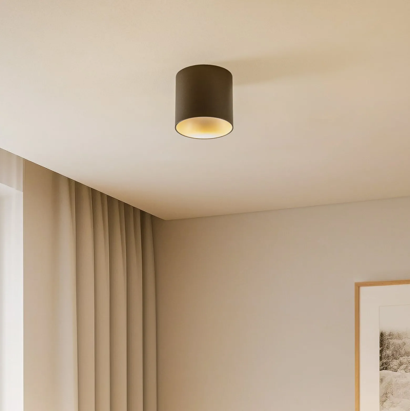 Downlight Point Tone, schwarz, innen silber