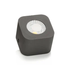 Eckiges LED-Downlight Palmi in Anthrazit