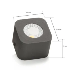 Eckiges LED-Downlight Palmi in Anthrazit