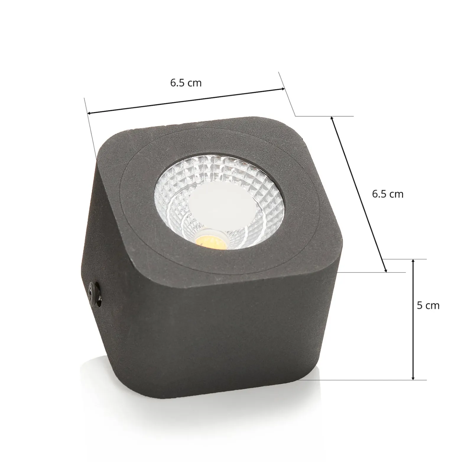 Eckiges LED-Downlight Palmi in Anthrazit