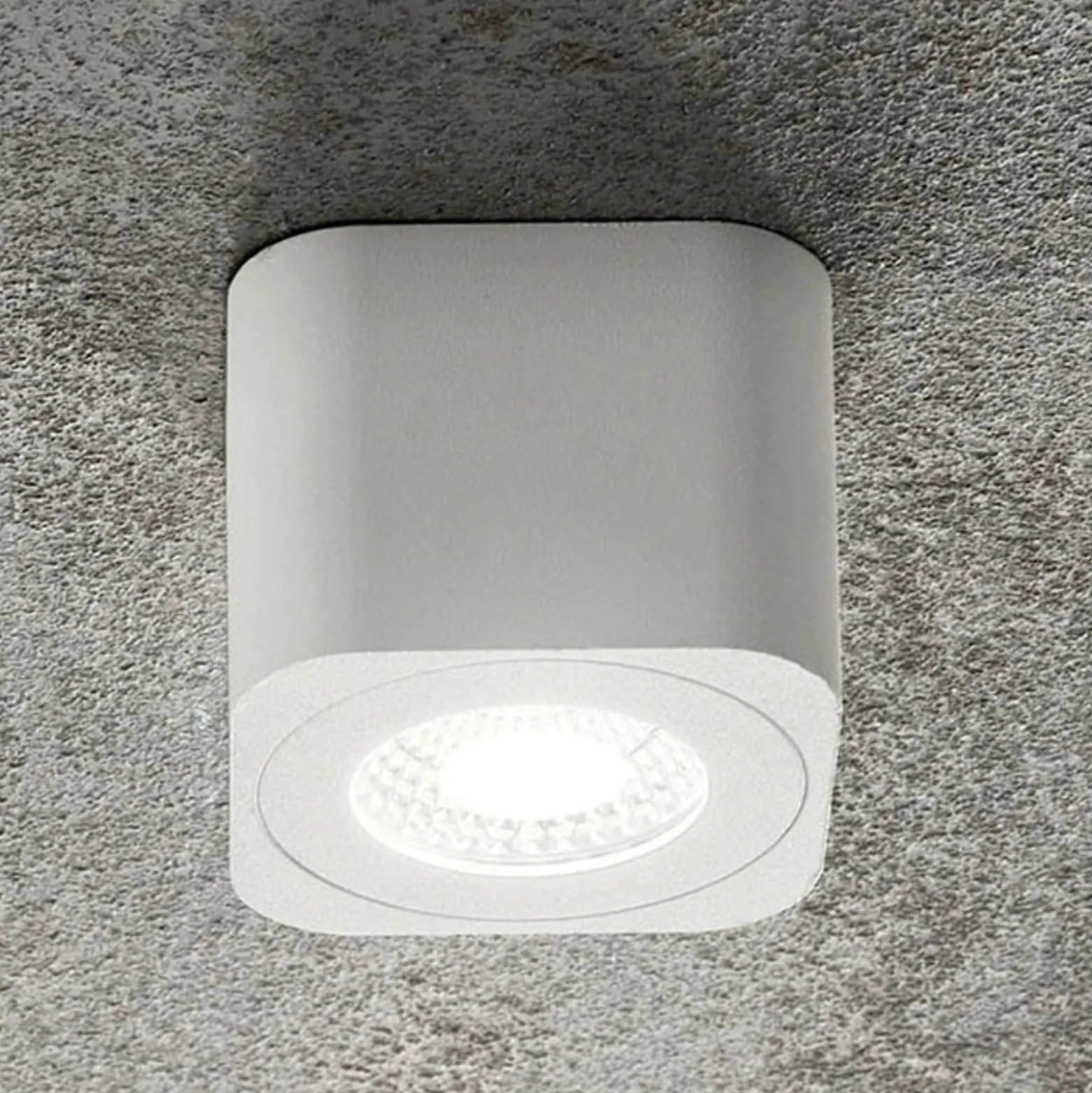 Eckiges LED-Downlight Palmi in Weiß