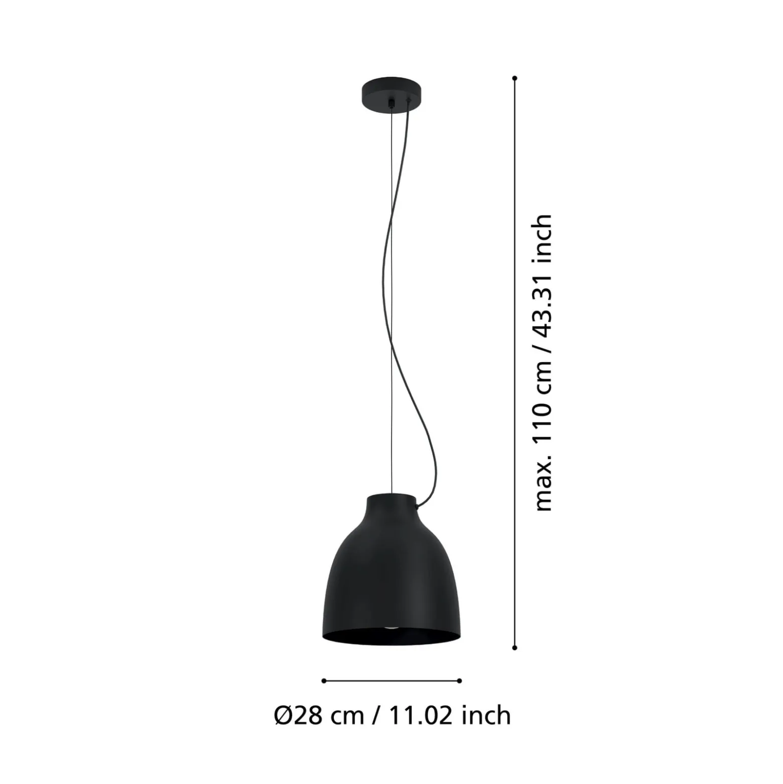 EGLO Camasca Hängeleuchte, einflammig, schwarz