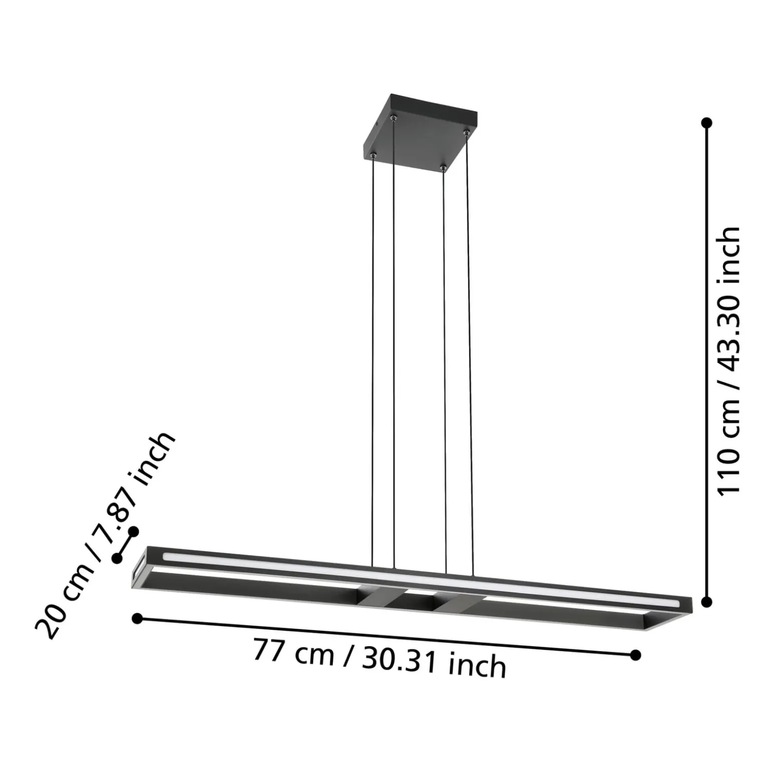 EGLO connect LED-Hängeleuchte Savilanas-Z, 116 cm, schwarz