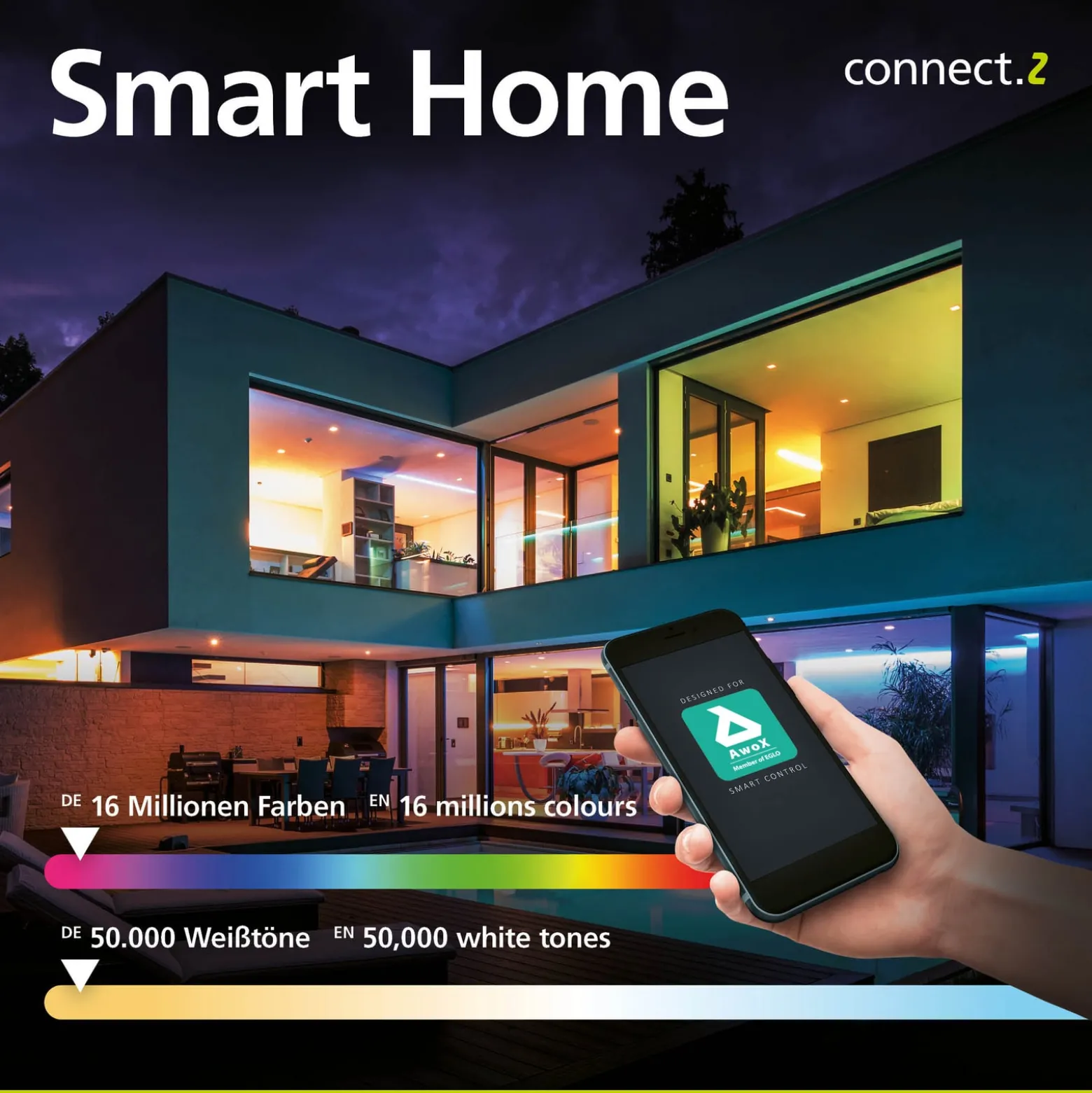 EGLO connect Totari-Z LED-Deckenleuchte, weiß 56cm