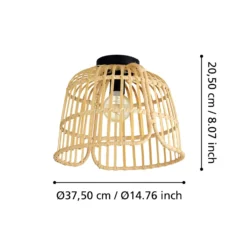 EGLO Glyneath Deckenleuchte aus Rattan