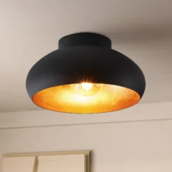 EGLO Mogano 2 Deckenleuchte, Ø28cm, schwarz/gold