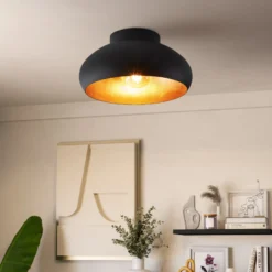 EGLO Mogano 2 Deckenleuchte, Ø28cm, schwarz/gold