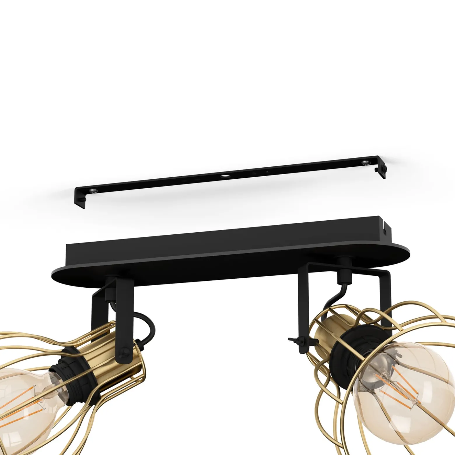 EGLO Sambatello Deckenlampe 2-flammig schwarz/gold