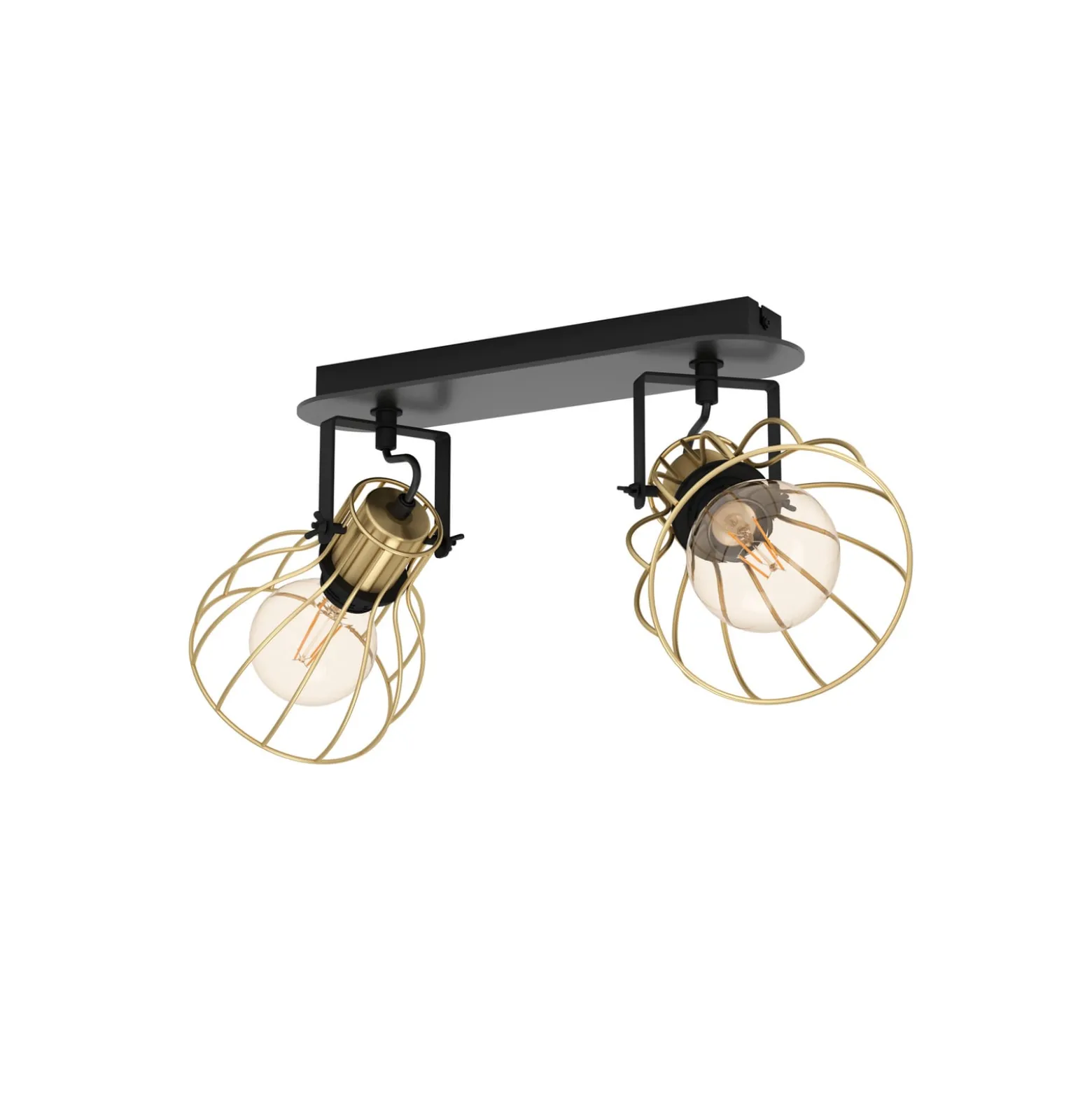 EGLO Sambatello Deckenlampe 2-flammig schwarz/gold