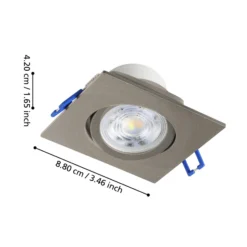 Einbauspot Saliceto eckig drehbar 2.700K nickel