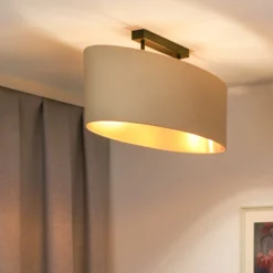Envostar Deckenlampe Idun hellbeige 80cm Naturmaterial vegan