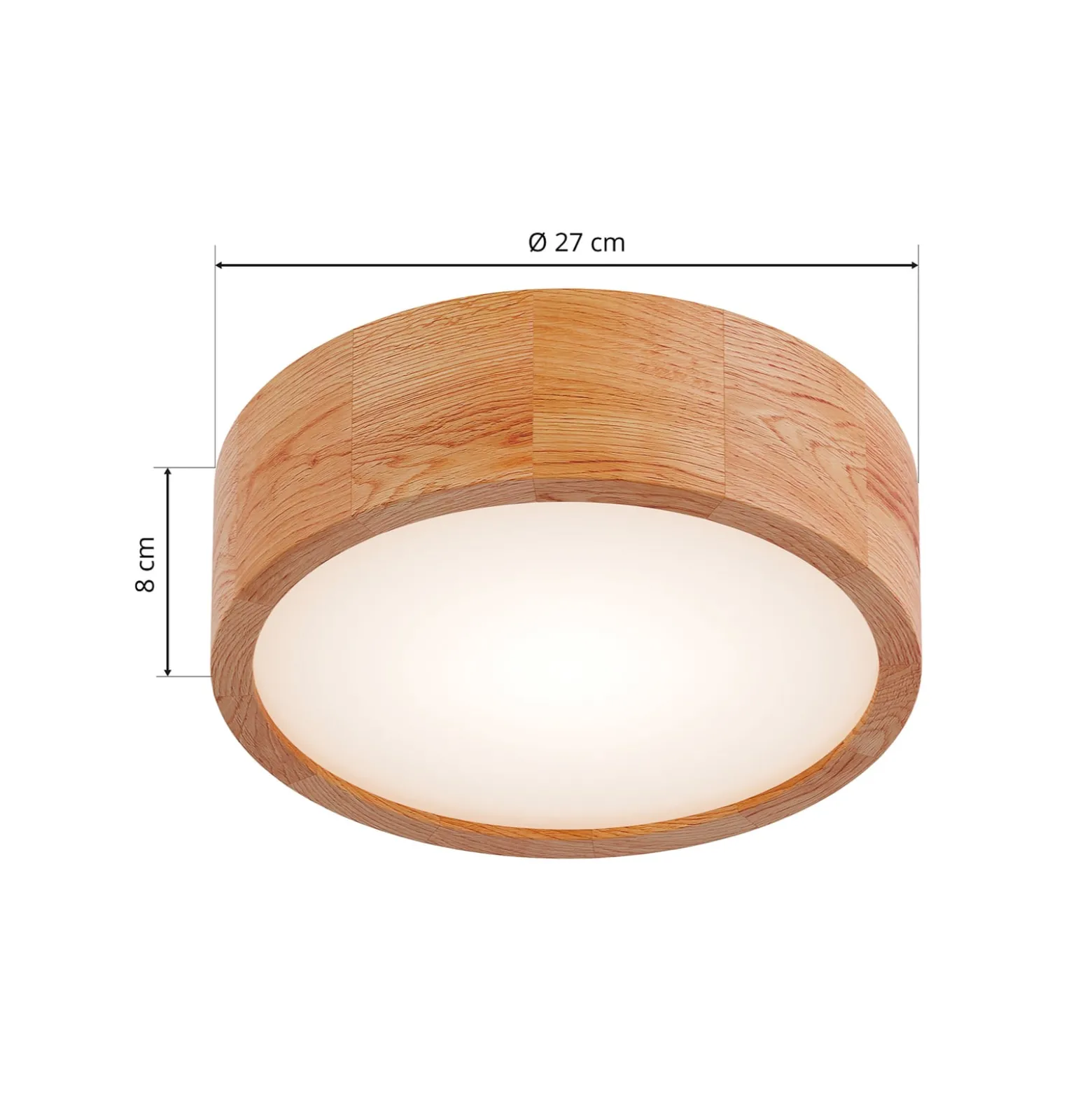 Envostar Kerio Deckenlampe, Ø 27 cm, eiche natur