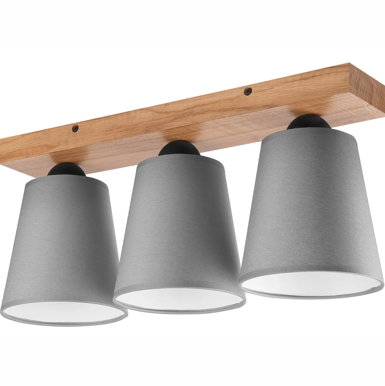 Envostar Risco Deckenlampe 3-flg. Stoffschirm grau