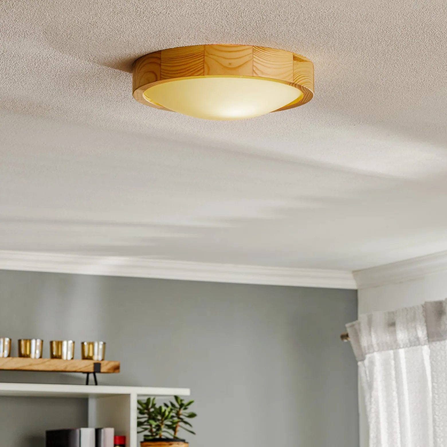 Envostar Zeus Deckenlampe aus Holz, kiefer, Ø27cm
