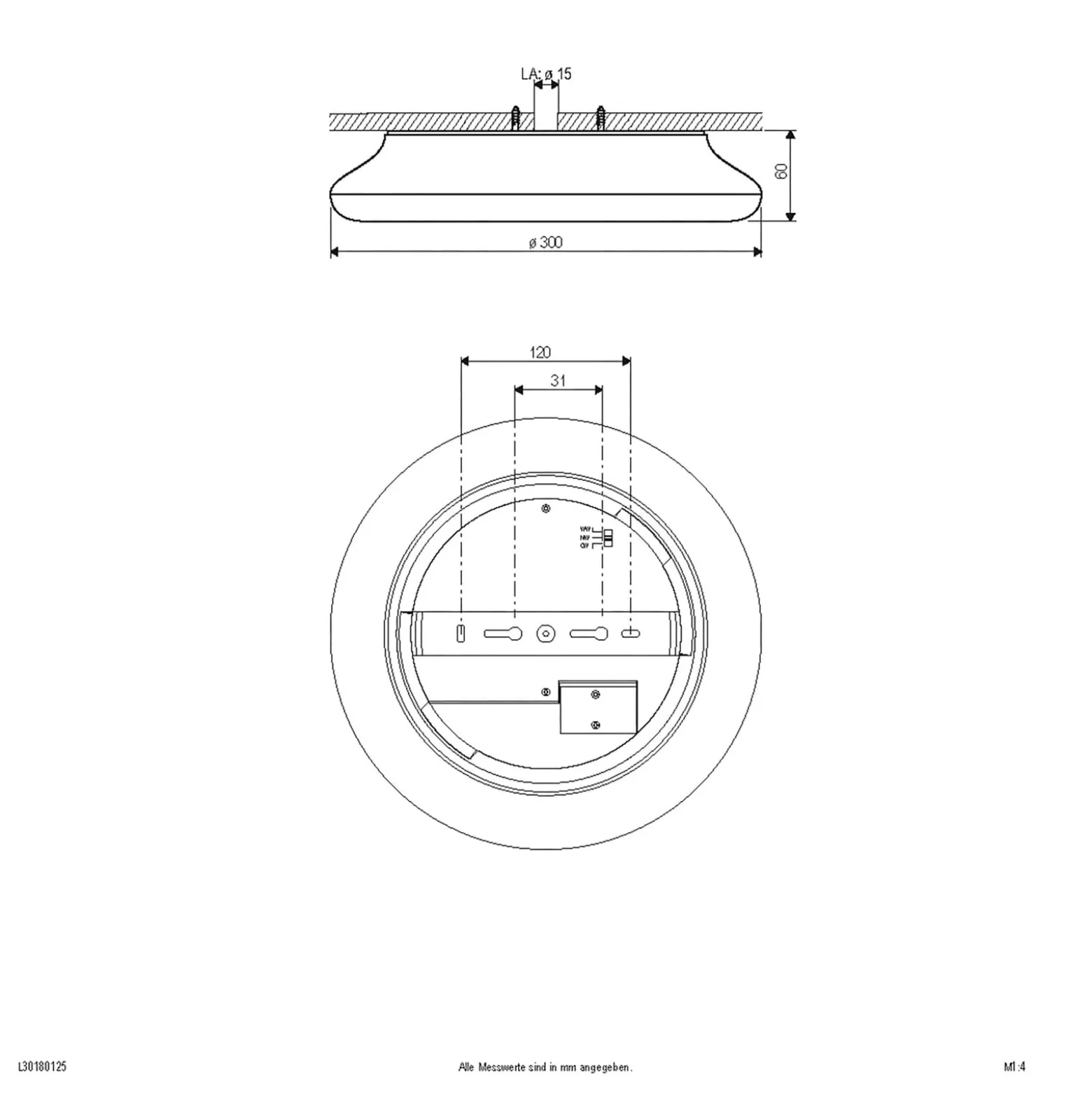 EVN Catino LED-Deckenleuchte, CCT, 30 cm