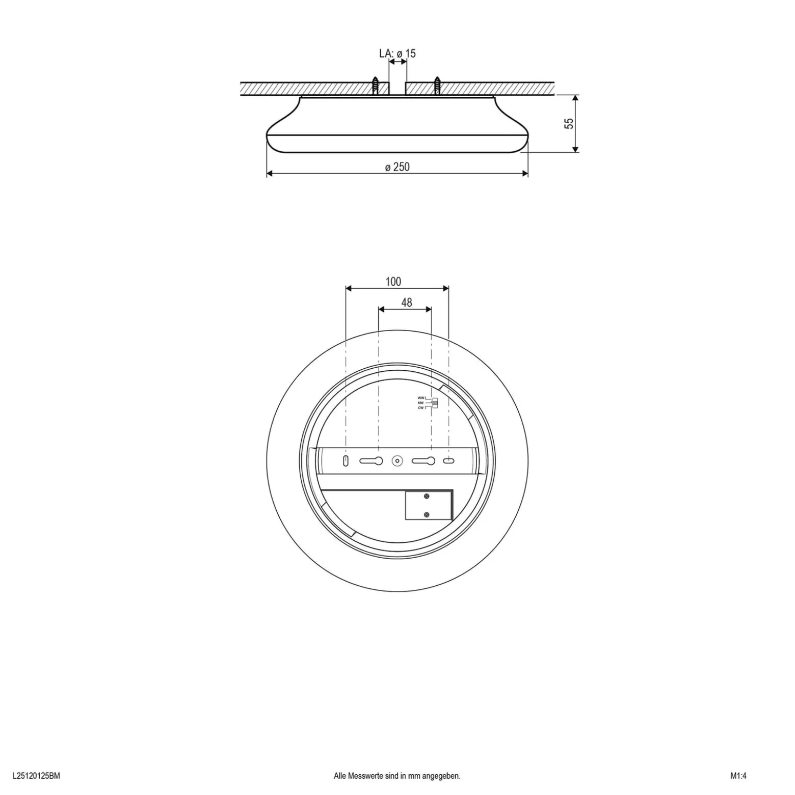 EVN Catino LED-Deckenleuchte, Sensor, 25 cm