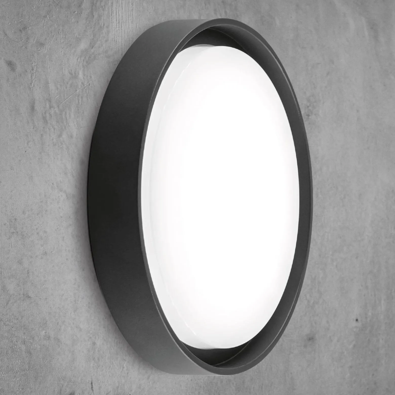 EVN LED-Außendeckenleuchte Tectum, anthrazit, Ø 25 cm