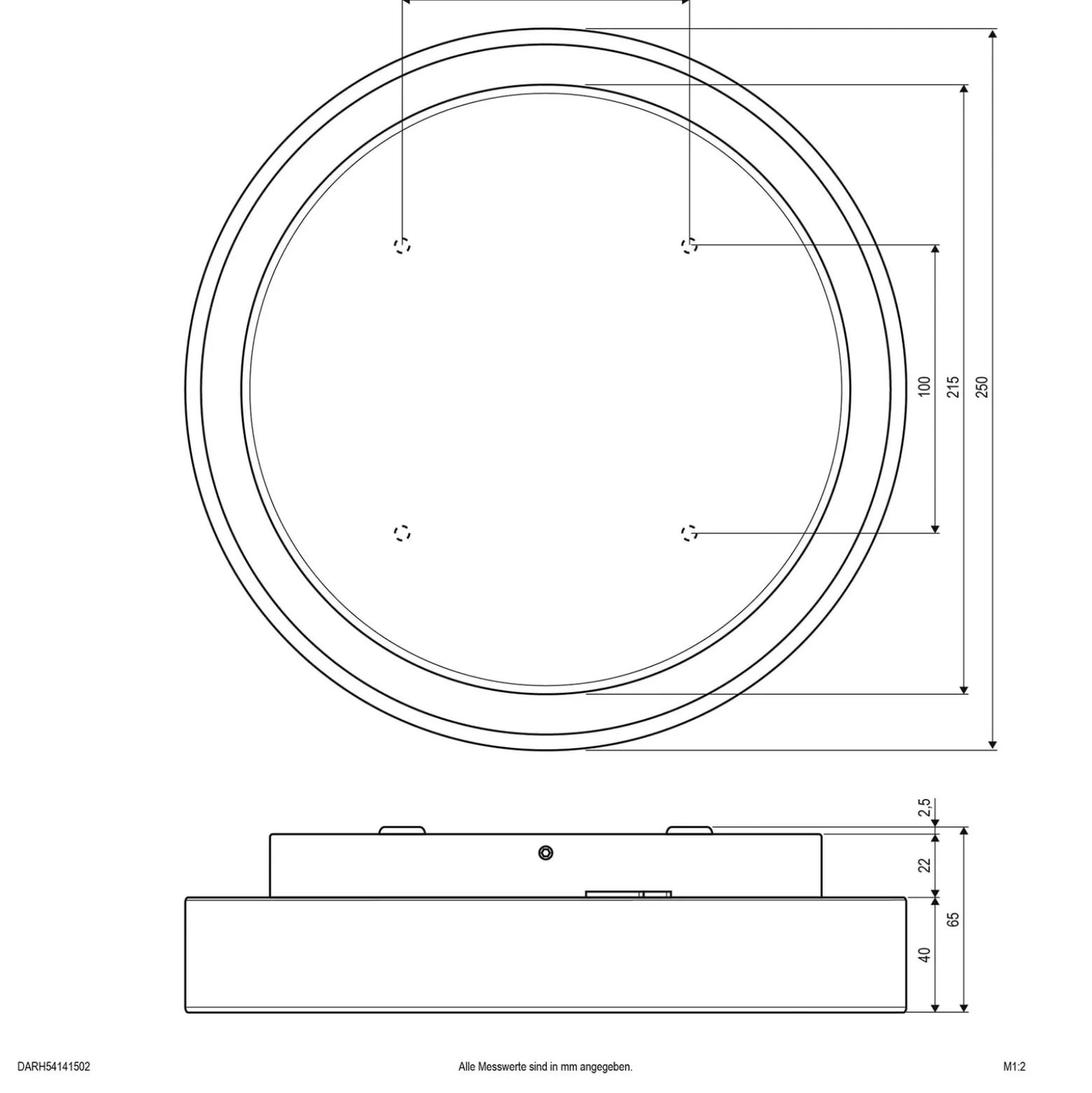 EVN LED-Außendeckenleuchte Tectum, anthrazit, Ø 25 cm