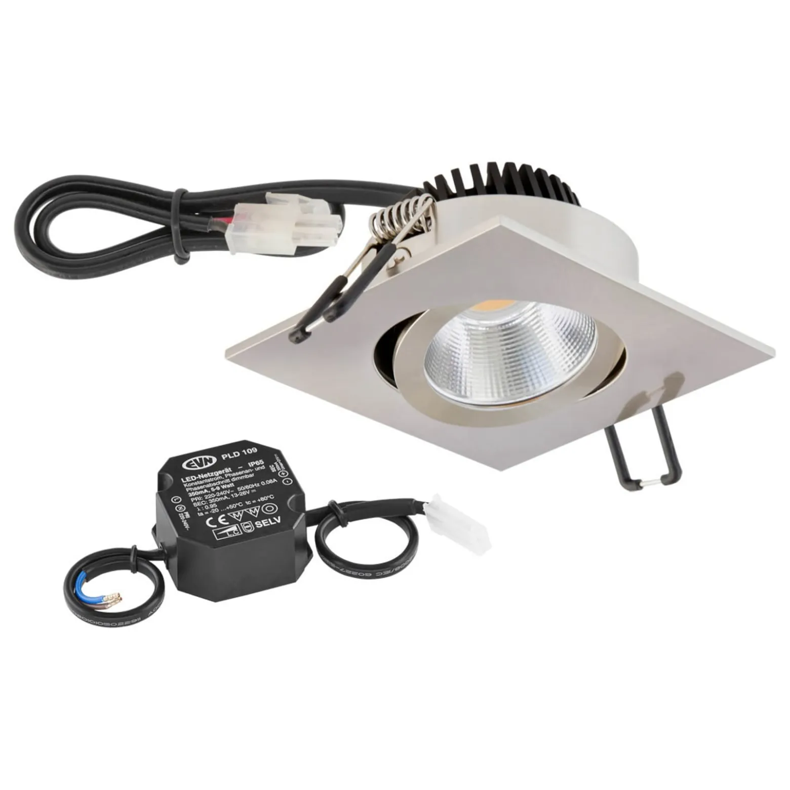 EVN PC20 Einbau eckig Phasendimmer 3000K edelstahl