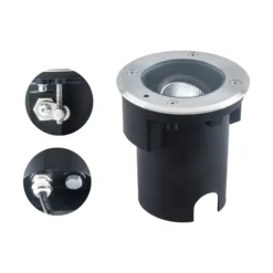 EVN Pentola Einbaulampe edelstahl Ø13,5cm 3.000K