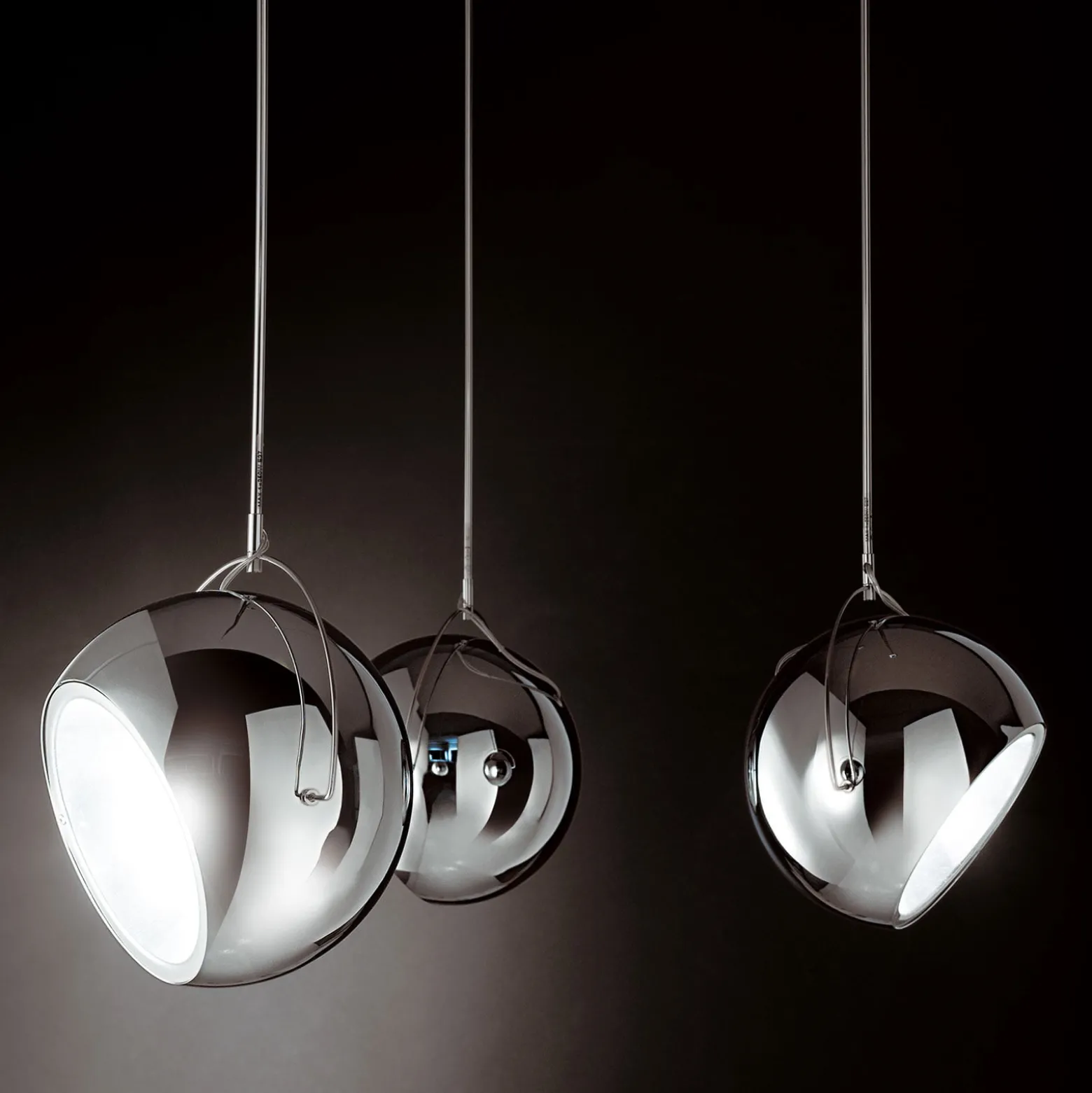 Fabbian Beluga Steel Chrom-Hängeleuchte, Ø 20 cm