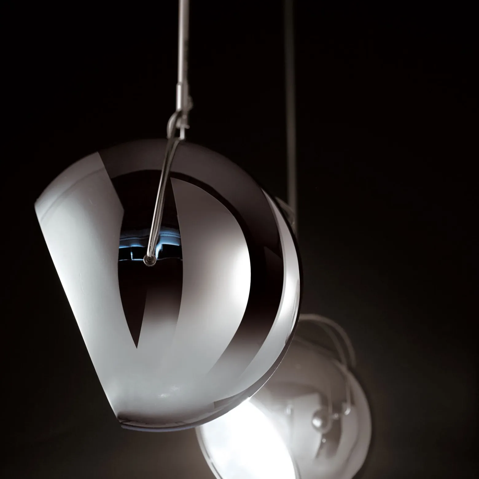Fabbian Beluga Steel Chrom-Hängeleuchte, Ø 20 cm