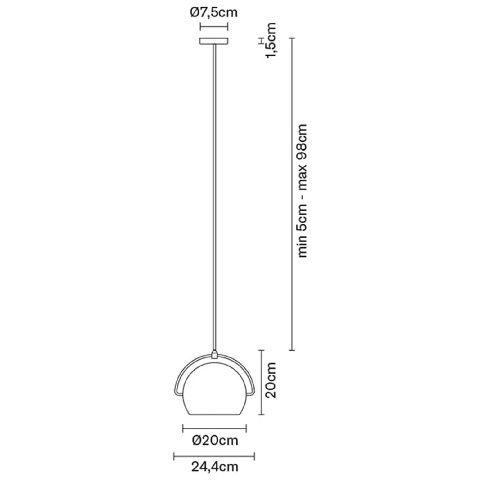 Fabbian Beluga Steel Chrom-Hängeleuchte, Ø 20 cm