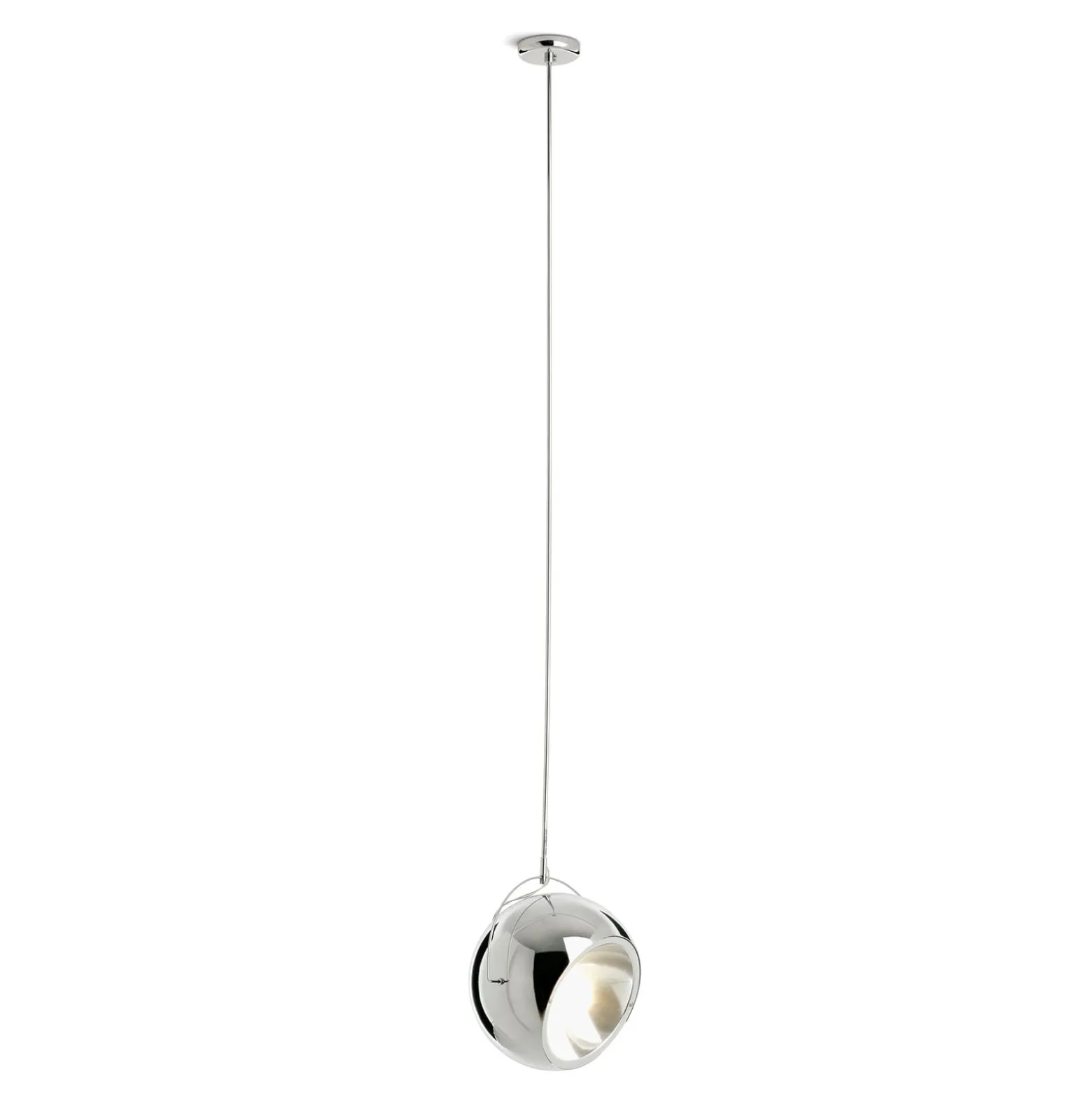 Fabbian Beluga Steel Chrom-Hängeleuchte, Ø 20 cm