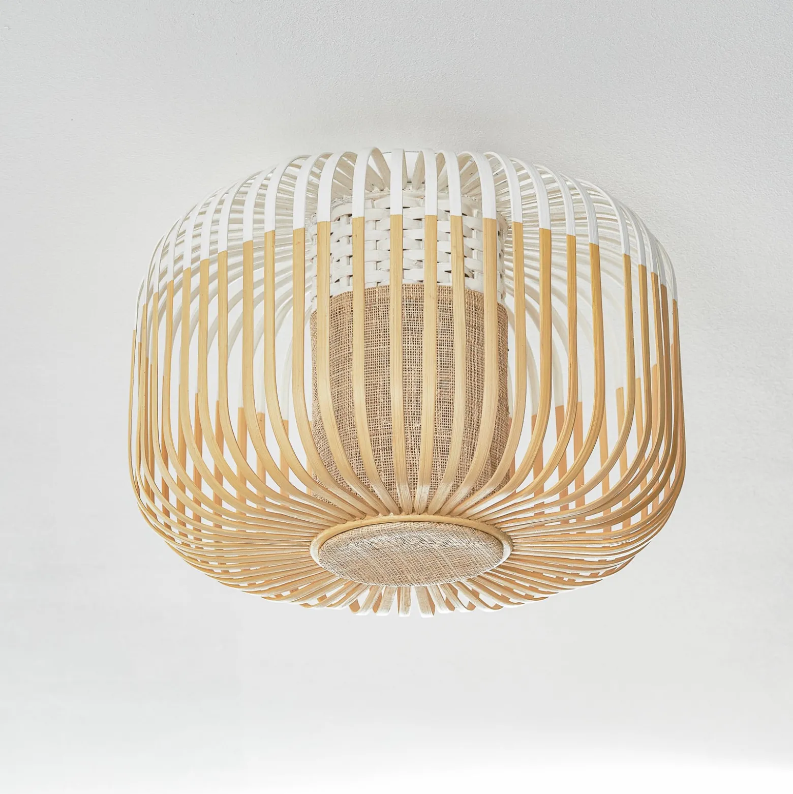 Forestier Deckenleuchte Bamboo S, Ø 35 cm, weiß