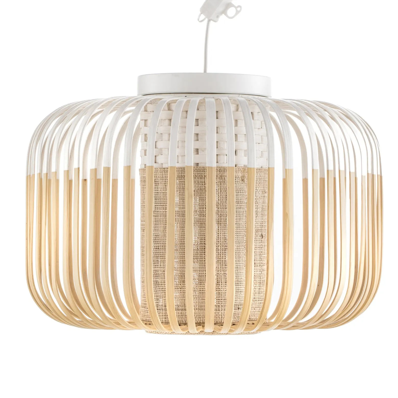 Forestier Deckenleuchte Bamboo S, Ø 35 cm, weiß