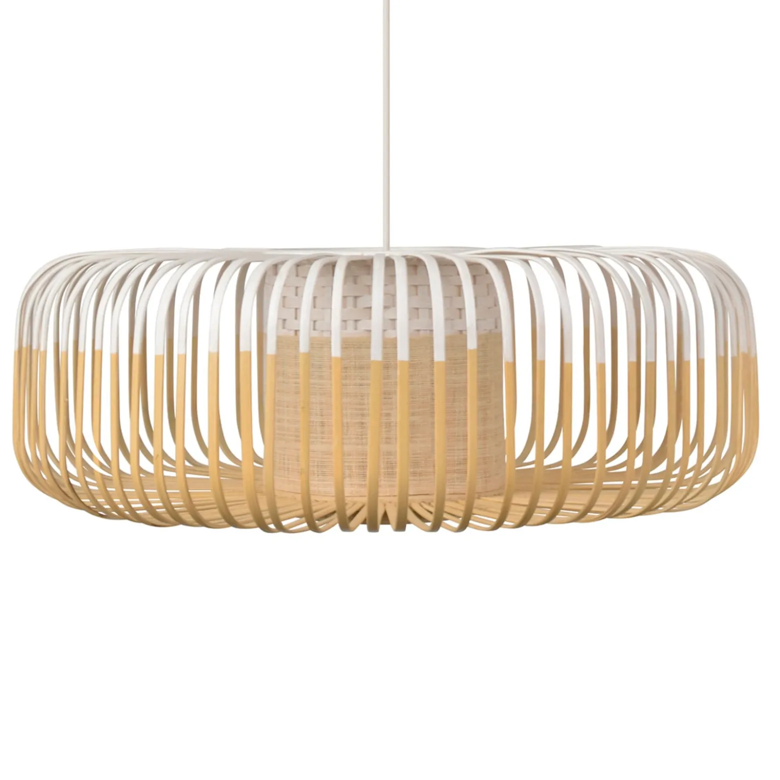 Forestier Pendellampe Bamboo XL, Ø 60 cm, weiß