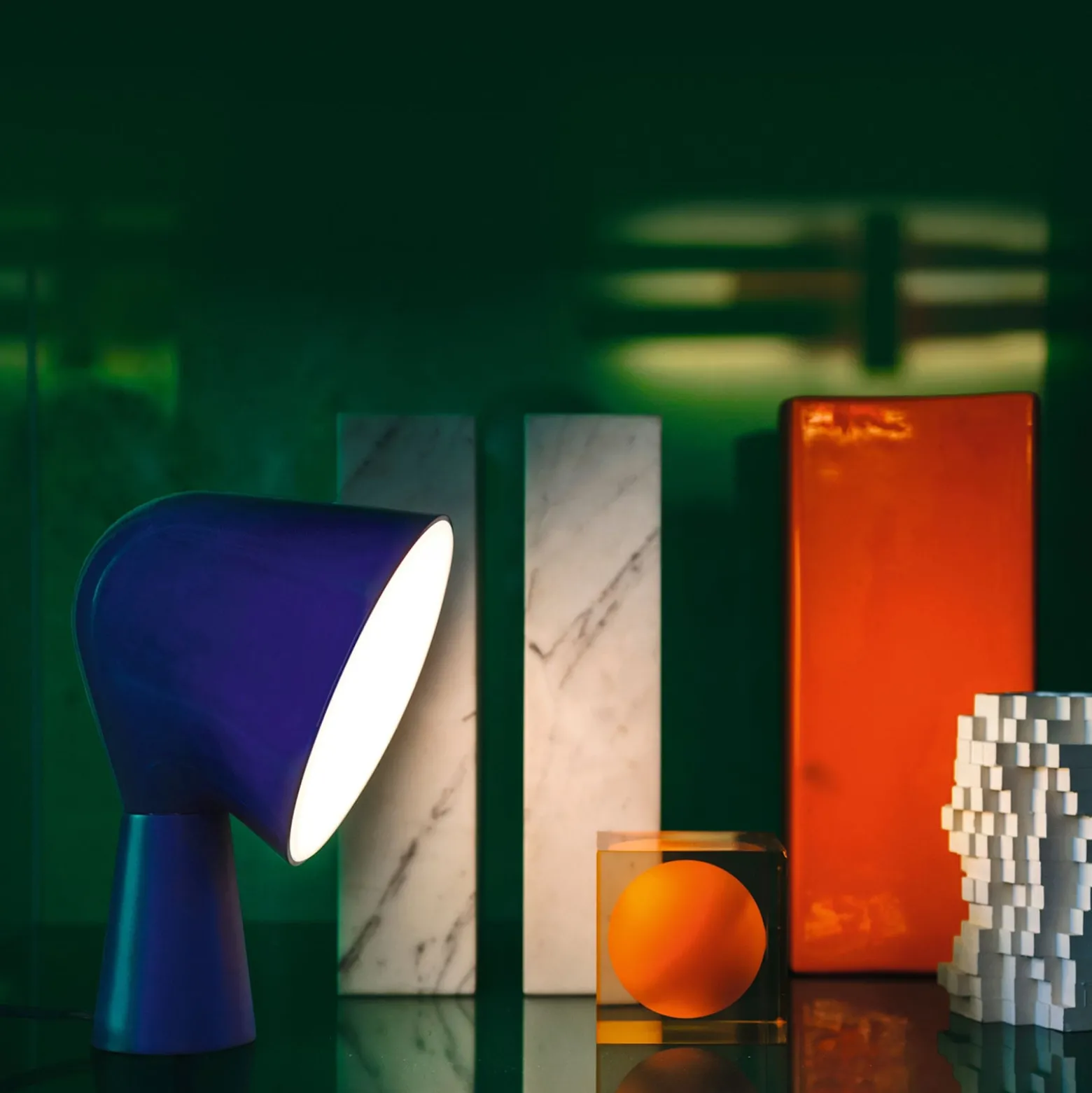 Foscarini Binic Designer-Tischleuchte, blau