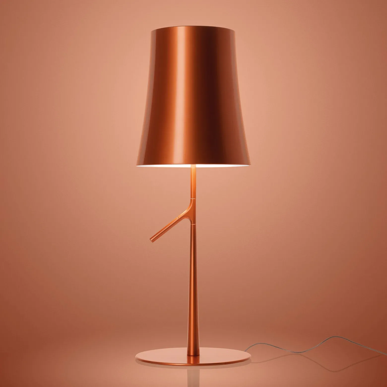 Foscarini Birdie LED piccola Tischlampe kupfer