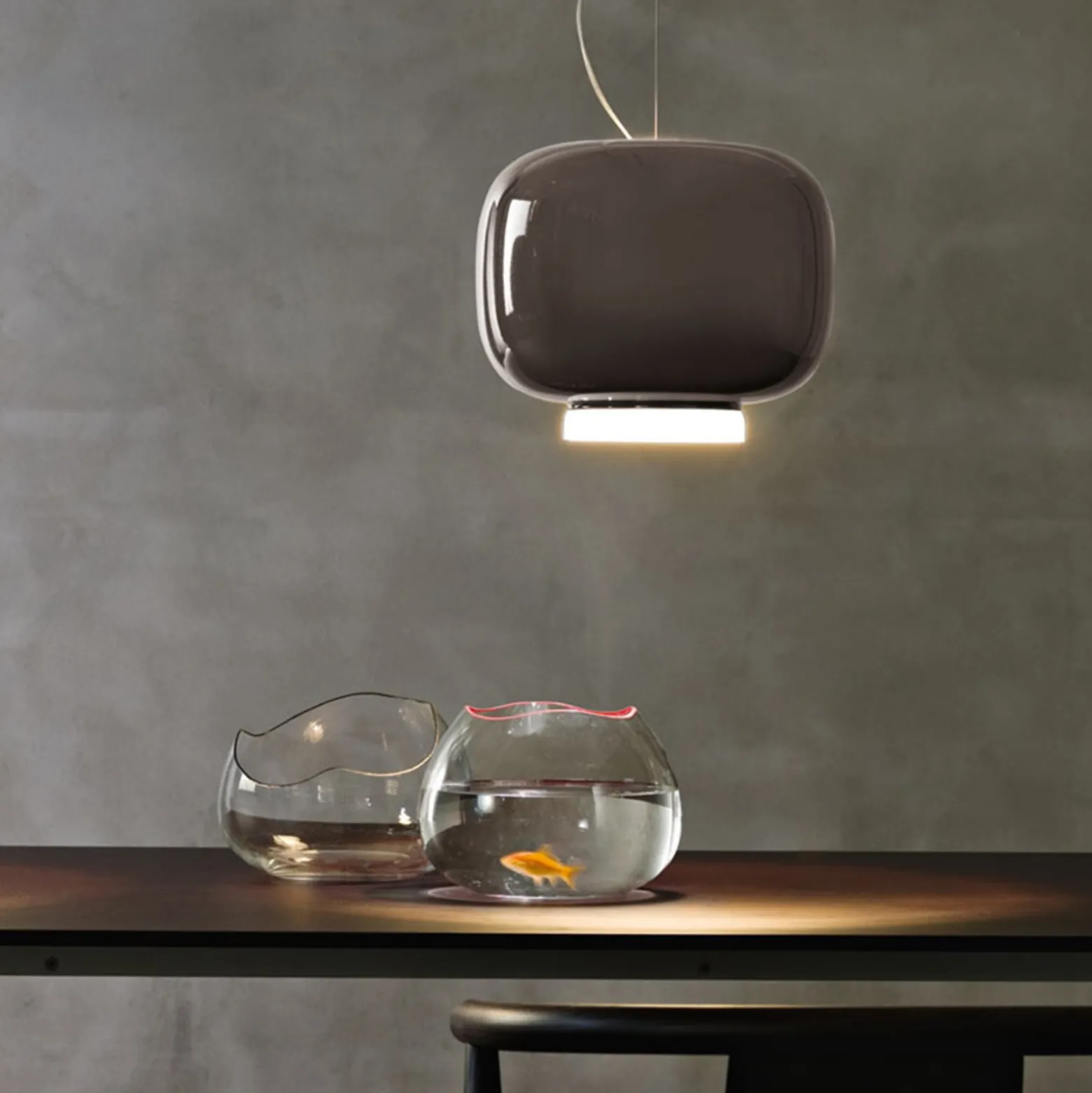 Foscarini Chouchin 3 LED-Hängeleuchte, grau